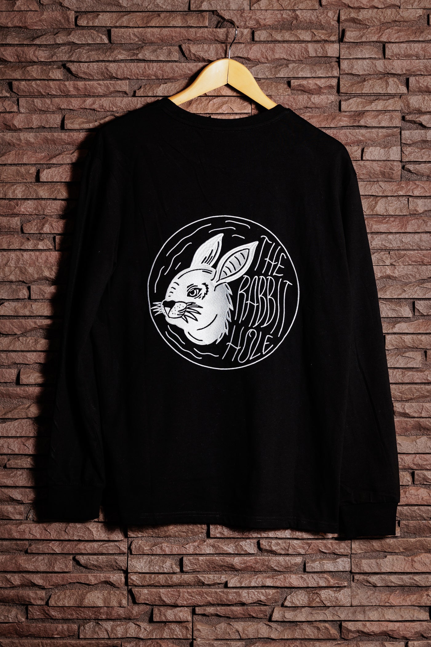 The Rabbit Hole Embroidered Long Sleeve Shirt - Unisex